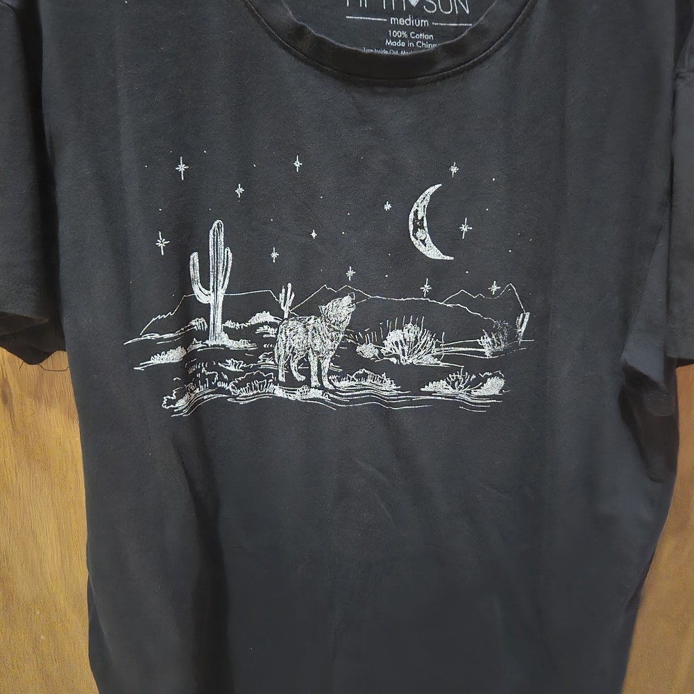 Mason Midnight Black Desert And Wolf Scene Tee